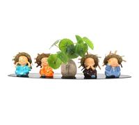 SOLUSTRE 4pcs Resin Monk Figurine Set, Small Buddha Statues with Multiple Functions, Easy to Use Zen Ornaments for Car Dashboard Decoration and Table Display