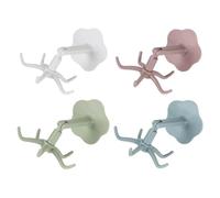 SOLUSTRE 4pcs Rotatable Adhesive Wall Hooks for Hair Accessories Holder and Scrunchie Organizer, Sturdy Pp Material with Easy Mounting and Women’s Hair Rope Storage
