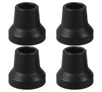 SOLUSTRE 4pcs Rubber Cane Tips for Walking Stick and Quad Cane, Shock-absorbing and Pressure-reducing Non-slip Feet, Sturdy Black Replacement Tips Suitable for Seniors and Women’s Mobility