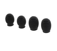 SOLUSTRE 4pcs Silicone Drumstick Covers Mute Protectors for Drum Practice Noise Reduction Black Spiral Design Quiet Playing for Drummers