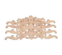 SOLUSTRE 4pcs Solid Wood Carved Onlays with Intricate Floral Patterns Natural Wood Appliques for Cabinet Wardrobe Door Trim Furniture Decoration DIY Projects