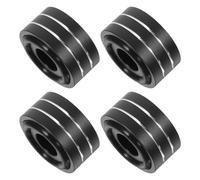 SOLUSTRE 4pcs Speaker Feet Isolation Mats Speaker Feet Cushion Sl luminum Alloy with Rubber Rings Shock Absorption Enhanced Audio Clarity for Home Cinema Black