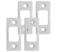 SOLUSTRE 4pcs Stainless Steel Door Lock Plate for Exterior and Interior Doors Security Strike Plate with Screws for Improving Lock Performance in Homes and Hotels