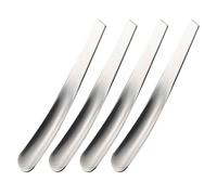 SOLUSTRE 4pcs Stainless Steel Egg Spoons Simple Spoons Not Easy to Stick Does Not Hurt The Mouth Kitchen Breakfast Serving Utensils