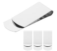 SOLUSTRE 4pcs Stainless Steel Money Clips Portable Money Storage Clip Reusable Simple Operation Small for Outdoor and Everyday Use