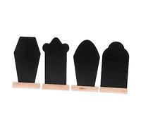 SOLUSTRE 4PCS Tombstone Shape Blackboard Creative Coffin Message Boards for Easter Halloween Stable Base for DIY Signs Unique Decorations for Desktop Use