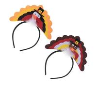 SOLUSTRE 4pcs Turkey Shape Thanksgiving Headband Set Lightweight Cloth Party Headdress for Adults and Festive Hair Accessories Creating A Happy Atmosphere