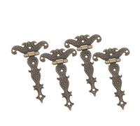 SOLUSTRE 4pcs Vintage Zinc Alloy Box Hinges Small Decorative Hardware for Wooden Jewelry Boxes European Style Cabinet Furniture Repair Replacement Antique Bronze Finish