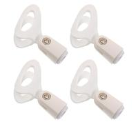 SOLUSTRE 4pcs White Microphone Holder Clip for Desk and Church Use, Plastic and Metal Construction, Quick Setup with Universal Compatibility, Adjustable Inner Diameter 30-40mm, Suitable