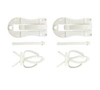 SOLUSTRE 4pcs White Plastic Bird Food Holder Clips for Small Birds and Animals Practical Fixed Clamp to Hold Vegetables and Cuttlefish Bone Accessory Style