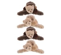 SOLUSTRE 4pcs Winter Hair Claw Clips and Women, Soft Plush Bear Ears Design, Non-slip Grip, Cozy and Stylish Hair Accessories for Casual and Active Daily Activities