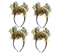 SOLUSTRE 4pcs Year Headbands Glitter Star Hair Hoops with Sequins Tassels for Graduation and Years Eve Party Decorations Photo Props