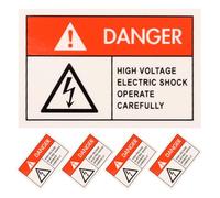 SOLUSTRE 5 Pcs Electric Warning Stickers High Visibility Paper Safety Decals English Warnings for Homes and Factories Door Signs