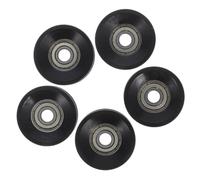 SOLUSTRE 5 Pcs Nylon U Groove Pulley Wheels with Bearing Noise-reducing Sliding Door Rollers for Cabinets Furniture Mechanical Equipment Black