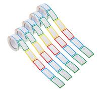 SOLUSTRE 5 Rolls of Assorted Colour Paper All-Purpose Labels with 250 Easy to Peel Off Stickers for Housewarming and Classification Plan, Convenient to Store and Multi-Function Bottle Use