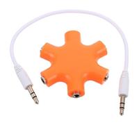 SOLUSTRE 5 Way Audio Headphone Splitter 3.5mm Earphone and Headset Splitter with Compact Plastic and Alloy Design for Travel and Party Use