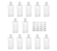 SOLUSTRE 50ml Travel Refillable Lotion Storage Pouches Set with Good Airtightness, Sturdy Pp Plastic Squeeze Bags for Toiletry Containers, Travel Essential Oil and Shower Liquid Bottles