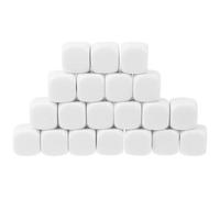 SOLUSTRE 50pcs 16mm White Acrylic Blank Dice with Smooth Surface and Square Shape for Board Games and Screen Printing DIY Creative Tabletop Gaming Accessories