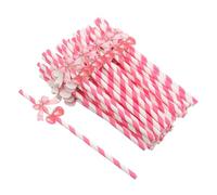 SOLUSTRE 50pcs Cherry-Themed Paper Straws for Party Supplies Biodegradable Drinking Straws for Cold Beverages Birthday and Holiday Celebration Accessories with Fun Festive Design