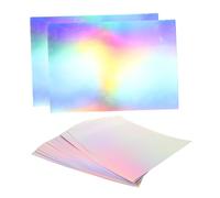 SOLUSTRE 50Pcs DIY Craft Paper Single-Sided Holographic Decorative Paperboard for S Handcrafts Metallic Patterned Paper for Scrapbooking Painting and Quilling Projects