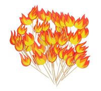 SOLUSTRE 50pcs Fireman Flame Cupcake Picks Fire Rescue Cake Toppers Party Decorations for Birthday Eye Catching Single Use Cake Inserts for Adults Celebration