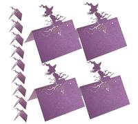 SOLUSTRE 50pcs Halloween Witch Tent Place Cards Paper Seating Number Cards for Party Table Settings Easy to Write Smooth Surface Name for Wedding and Halloween Party Decorations