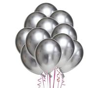 SOLUSTRE 50pcs Metallic Silver Latex Balloons Thickened Party Supplies for Weddings Birthdays and Celebrations for Festive Decorations and Photo Props