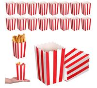 SOLUSTRE 50pcs Paper Popcorn Tubs Striped Design Versatile Use Charming Appearance Assorted Color Convenient Portability for Movie Events
