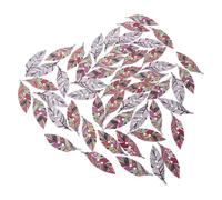 SOLUSTRE 50pcs Wooden Peacock Plume Buttons for Sewing, DIY Crafting Buttons with Decorative Shape, Quick to Sew and Easy to Use, for Coats and Jackets, Retro Chic Style