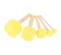 SOLUSTRE 5pcs Absorbent Teaching Sponge Stick Pottery Tools Set with Wooden Rod Lightweight for Paint Crafting Ceramic Shaping and Trimming Projects