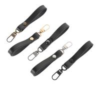 SOLUSTRE 5pcs Black Genuine Leather Zipper Pulls Set, Multi-Function Zipper Repair Kit for Coats, Jackets, Shoes, Luggage Bags, Clothing Accessories