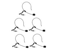 SOLUSTRE 5Pcs Black Headworn Microphone with 3.5Mm Threaded Head, Omnidirectional Wired Headset Mic for Stage Performances, Easy to Carry Plastic Microphones with Wide Range of Uses
