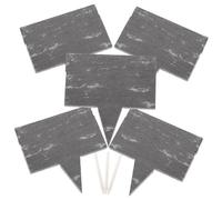 SOLUSTRE 5pcs Cheese Marker Chalkboard Labels with Soapstone Chalk Pens for Parties and Dinners Erasable Food Signs for Cheese and Charcuterie Reusable Labels for Weddings and Holidays