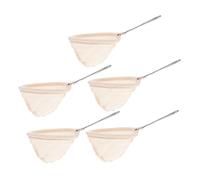 SOLUSTRE 5pcs Coffee Strainer Bags Fine Mesh Food Strainer Bag Reusable Coffee Filters Tea Filter Reusable Cloth Flannel Soy Milk Beige