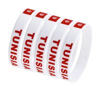 SOLUSTRE 5pcs Country Flag Printed Silicone Sports Bracelet, Comfortable One Size Fits Most Wristband for Competitive Race and Games
