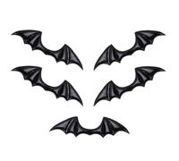 SOLUSTRE 5pcs Creative DIY Black Bat Wing Shoe Accessories Made of Cloth and Leather, Easy to Apply Decorative Ornaments for Clothes and Bags, for Crafting and Personalising Your Style