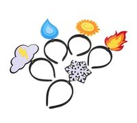 SOLUSTRE 5pcs Felt Headbands Creative Flame Water Drop Sun Cloud Shapes Funny Party Hair Accessories for Adults Festival Birthday Decorations