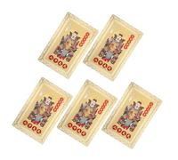 SOLUSTRE 5pcs Feng Shui Taisui Amulet Cards Copper Metal Luck Charms for Year Horse Portable Protection Fortune Amulets for Home and Personal Use