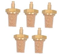 SOLUSTRE 5pcs Fog Machine Pneumatic Muffler Silencer M5 Copper Filter for Oil Tubes Pneumatic Exhaust Silencer for Air Tools Universal Brass Air Exhaust Muffler Metal Filter Golden