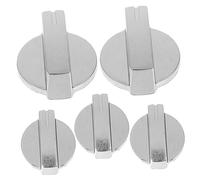 SOLUSTRE 5pcs Gas Stove Knobs Rotary Control On-off Switch Metal Ignition Knobs for Double Burner Gas Hob 45 Degree Steel Square Twist Replacement