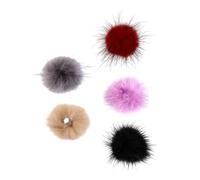 SOLUSTRE 5PCS Magnetic Detachable Nail Art Fuzzy Ball Decorations for Plush Pom Poms Nail Accessories Random Color Stylish DIY Random Color