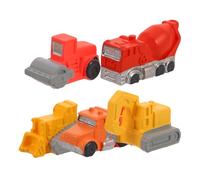 SOLUSTRE 5pcs Micro Construction Trucks Set DIY Landscaping Vehicle Models Material Creative Sandbox Excavator Bulldozer Dumper Roller
