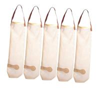 SOLUSTRE 5Pcs Reusable Hanging Mesh Onion Bags Kitchen Vegetable Storage Net Bags Breathable Root Vegetable Organizer for Potatoes Garlic Fruits Washable and Eco Friendly Pouch