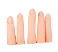 SOLUSTRE 5pcs Silicone Prosthetic Fingers Manicure Fake Finger for Practice Nail Art Supply Simulation for Nail Beauty Prop Use in Salon Training
