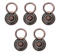 SOLUSTRE 5pcs Single Hole Vintage Cabinet Pull Handle Red Metal 47mm