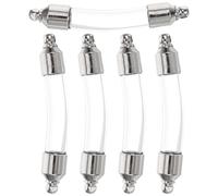 SOLUSTRE 5pcs Tiny Vials with Screw Glass Vial with Screw Lid Silver Metal Charm Pendant Can Hold Sand Souvenir Storage for Crafts and Jewellery Making