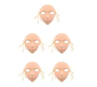 SOLUSTRE 5pcs Traditional Chinese Beauty Mask for Hanfu Cosplay, Full Face Coverage Plastic Mask with Handpainted Design, Comfortable and Elegant, for Carnival and Cosplay Parties