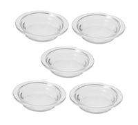 SOLUSTRE 5PCS Transparent Glass Wax Melt Warmer Dishes Fit Essential Oil Diffuser Replacement Bowls for Home Aromatherapy Accessories