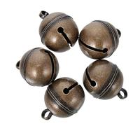 SOLUSTRE 5pcs Vintage Copper Bells DIY Pet Bells with Crisp Sound Lightweight for Christmas Ornaments Party Decorations and Pet Collar Accessories