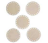 SOLUSTRE 5pcs Wooden Bag Bottom Shaper Crochet Bag Shaping Base Beige Creative Elegant Simple Wooden DIY Knitting Craft Accessories 3.93x3.93x0.12in